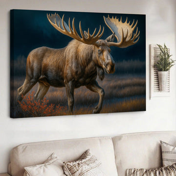 Maxcorners Majestic Moose Canvas – Realistic Wildlife Canvas Art for Hunters