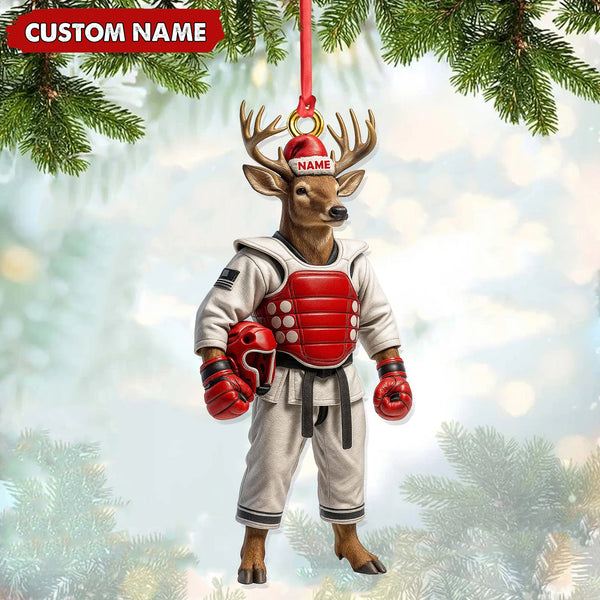 Maxcorners Custom Name Deer Karate Ornament, Taekwondo Christmas Gift Decor

 LM0411