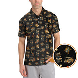 Maxcorners Bourbon Whiskey & Golf Polos, Funny Pattern Golf Shirt, Golf Gift For Men's