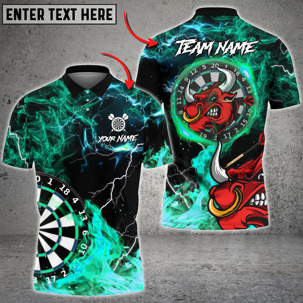 Maxcorners Bullseye Flame Darts Jersey Multicolor Option Customized Name, Team Name 3D Polo Shirt