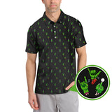 Maxcorners Halloween Golf Shirt, Horror Pattern Golf Shirt, Crazy Golf Shirt For Men