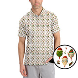 Maxcorners Christmas Golf Shirt For Men, Funny Pattern Golf Shirt , Xmas Golf Shirt, Golf Gift For Golfer