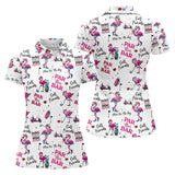 Maxcorners Par Then Bar Flamingo Womens Golf Polo Shirt, Golfing Apparel, Womens Golf Gifts