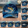 Maxcorners Fishing Camo Water Splash Personalized Name 3D Cap (9 Breeds)