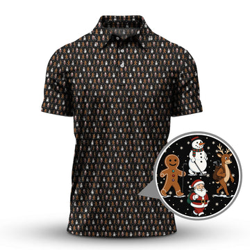 Maxcorners Christmas Golf Shirt, Funny Santa Pattern Golf Shirt, Xmas Golf Shirt