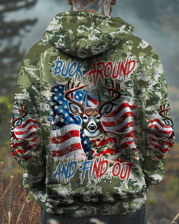 Maxcorners Buck Around And Find Out Deer Hunting All Over Print LM1601