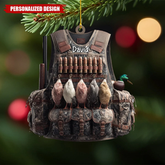 Maxcorners Personalized Hunting Duck Armor Christmas 3D Ornament, Custom Holiday Tree Decor, Perfect Gift for Hunter