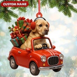 Maxcorners Personalized Funny Dog Driving Car Acrylic Christmas Ornament - 3D Christmas Decor Gift for Hunters & Outdoorsmen
