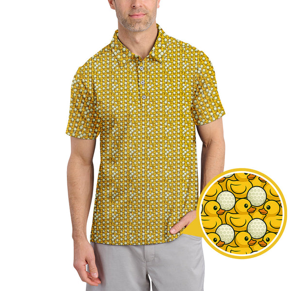 Maxcorners Duck Golf Shirt For Golfer, Funny Pattern Golf Shirt, Crazy Golf Shirt For Men