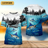 Maxcorners Blue Marlin Fishing SPF Shirt For Men, Performance Fishing Shirts, Gift For Fisherman, Men's Fishing Shirt