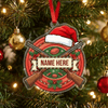 Maxcorners Personalized Christmas Santa Hat Crossed Shotguns Clay Target Holly Trap Shooting Acrylic Christmas Ornament And Keychain Custom Gift For Hunters 2D Flat