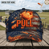 ( 6 Colors ) Maxcorners Trap Shooting American Flag Fire Flame Clay Pigeon Pull Shells Design Custom Name Classic Cap