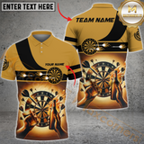 MaxCorners Darts Yellow Beer Customized Name, Team Name 3D Polo Shirt