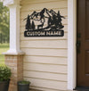 Maxcorners Personalized Deer Metal Sign WITH LED/WITHOUT LED - Mountain Cabin Name Sign, Rustic Wildlife Wall Art for Lodge & Outdoor Decor LM0110