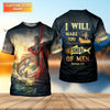 Maxcorners I Will Make You Fishers Of Men Shirt, Personalized Christian Fishing Long Sleeve, Fishing UPF Shirts, Trout Shirt