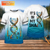 Maxcorners Personalized Fishing DNA Shirt, It's In My DNA Angler Gift For Men, Fishing UPF Shirts
