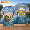 Maxcorners Drunk Frog Fishing with Beer, Funny Personalized Fishing Shirt