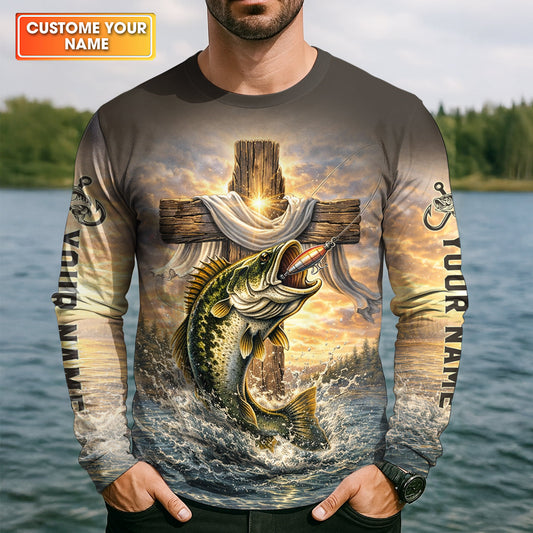 Maxcorners Even Jesus Had a Fish Story - Personalized Christian Fishing UPF Shirt