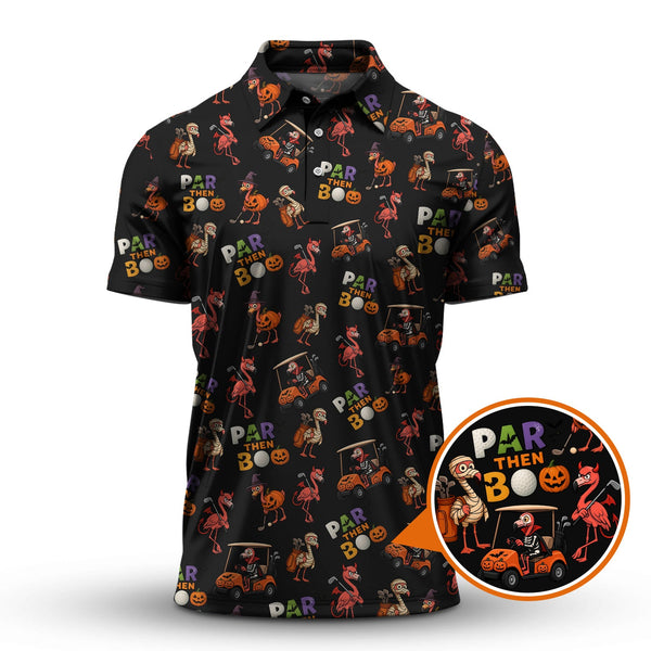 Maxcorners Funny Pattern Golf Shirt, Flamingo Golf Shirt, Halloween Golf Shirt For Golfer