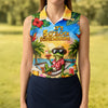 Maxcorners Funny Tropical Frog Drinking Hawaiian Golf Shirt, Golf Polo For Women, Printed Golf Shirt LM1507