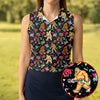 Maxcorners Retro Bigfoot Monkey Guitar Boombox Golf Shirt, Ladies Golf Shirts, Womens Golf Tops, Performance Golf Shirt LM1507