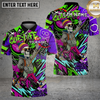 Maxcorners Billiards Skull Shirt Graffiti Neon Street Style Multi Options Personalized Name, Team Name Unisex 3D Shirt (4 Colors)