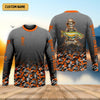Maxcorners Skull Camo Personalized Fishing Shirt, Skeleton Angler, Skeleton Fisherman, Fishing Shirts For Men