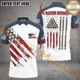 Maxcorners Ball 8 US Flag Champion Pattern Billiard Jersey Personalized Name, Team Name 3D Shirt