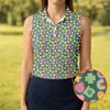 Maxcorners St Patrick's Day Lucky Charms Green Golf Shirt, Cute Golf Outfit, Women's Golf Tops, Ladies Golf Polos