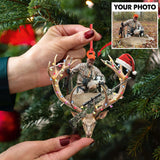 Maxcorners Personalized Hunting Aclyric Christmas Ornament Custom Photo Deer Antler Gift for Hunters LM0110