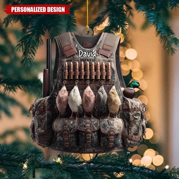 Maxcorners Personalized Hunting Duck Armor Christmas 3D Ornament, Custom Holiday Tree Decor, Perfect Gift for Hunter