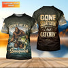 Maxcorners Bassquatch Fishing Shirt, Gone Squatchin' And Catchin' Fishing Shirt, Fishing UPF Shirts