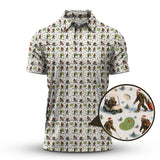 Maxcorners Pattern Golf Shirt For Men, Funny Christmas Golf Shirt, Bigfoot Golf Shirt