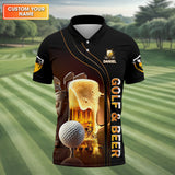 Maxcorners Weekend Forecast Golf With A Change Of Beer Custom Golf Polo Shirt, Mens Golf Gift, Golf Lover Gift