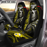 Maxcorners 9 Ball Skull Billiard Personalized Name Car Seat Covers (2Pcs)