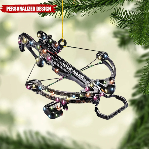 Maxcorners Personalized Crossbow Hunting Christmas 3D Ornament, Custom Holiday Tree Decor, Perfect Gift for Hunter