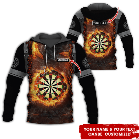 Maxcorners Darts Fire Personalized Name And Team Name 3D Shirt