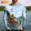 Maxcorners Gone Fishing With Sasquatch – Personalized Bigfoot Fishing UPF Shirt