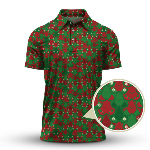 Maxcorners Funny Christmas Golf Shirt, Pattern Golf Shirt For Golfer, Crazy Golf Shirt For Men