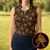Maxcorners Autumn Bigfoot Forest Pattern Polo Shirt, Women’s Golf Apparel, Hawaiian Golf Shirt, Golf Tops For Women LM1507