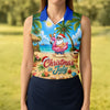 Maxcorners Santa Christmas In July Beach Golf Shirt, Christmas Golf Shirt, Women’s Golf Polo LM1507
