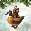Maxcorners Personalized Funny Puppy and Duck Acrylic Ornament - Rustic Hunting Decor for Dog Lovers, Country Cabin Wall Art, Whimsical Farmhouse Gift for Hunters