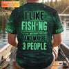 Maxcorners I Like Fishing And Maybe 3 People Shirt, Personalized Bass Fishing Long Sleeve For Men