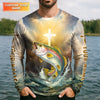 Maxcorners Fishing in My Veins, Faith in My Heart - Christian Fishing Shirt, Fishing UPF Shirts