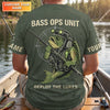 Maxcorners Bass Fishing Shirt, Personalized Military Fishing Long Sleeve Shirt, Funny Fishing Shirts For Men