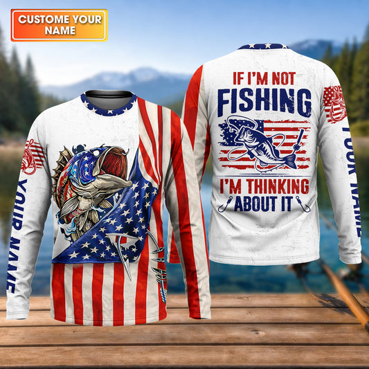Maxcorners American Fishing Life – Always On My Mind UPF Fishing Shirt, Personalized Name