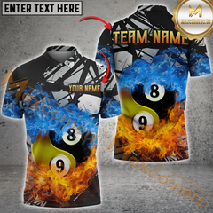 Maxcorners Billiard Yin And Yang Ball 89 Double Flame Multicolor Customized Name, Team Name 3D Shirt