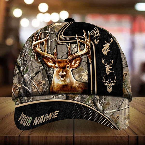 Maxcorners Beautiful Deer Hunting Version 2 Multicolored Pattern Personalized Cap