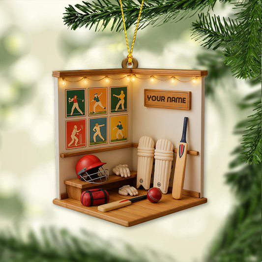 Maxcorners Christmas Cricket Players, Home Decor, Christmas Ornament, Personalized Ornament 2D Flat LM2111