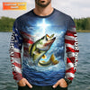 Maxcorners Jesus Made Me A Fisherman Shirt, Patriotic Christian Bass Fishing Shirt For Men, Fishing UPF Shirts